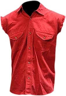 mens cut off denim shirts