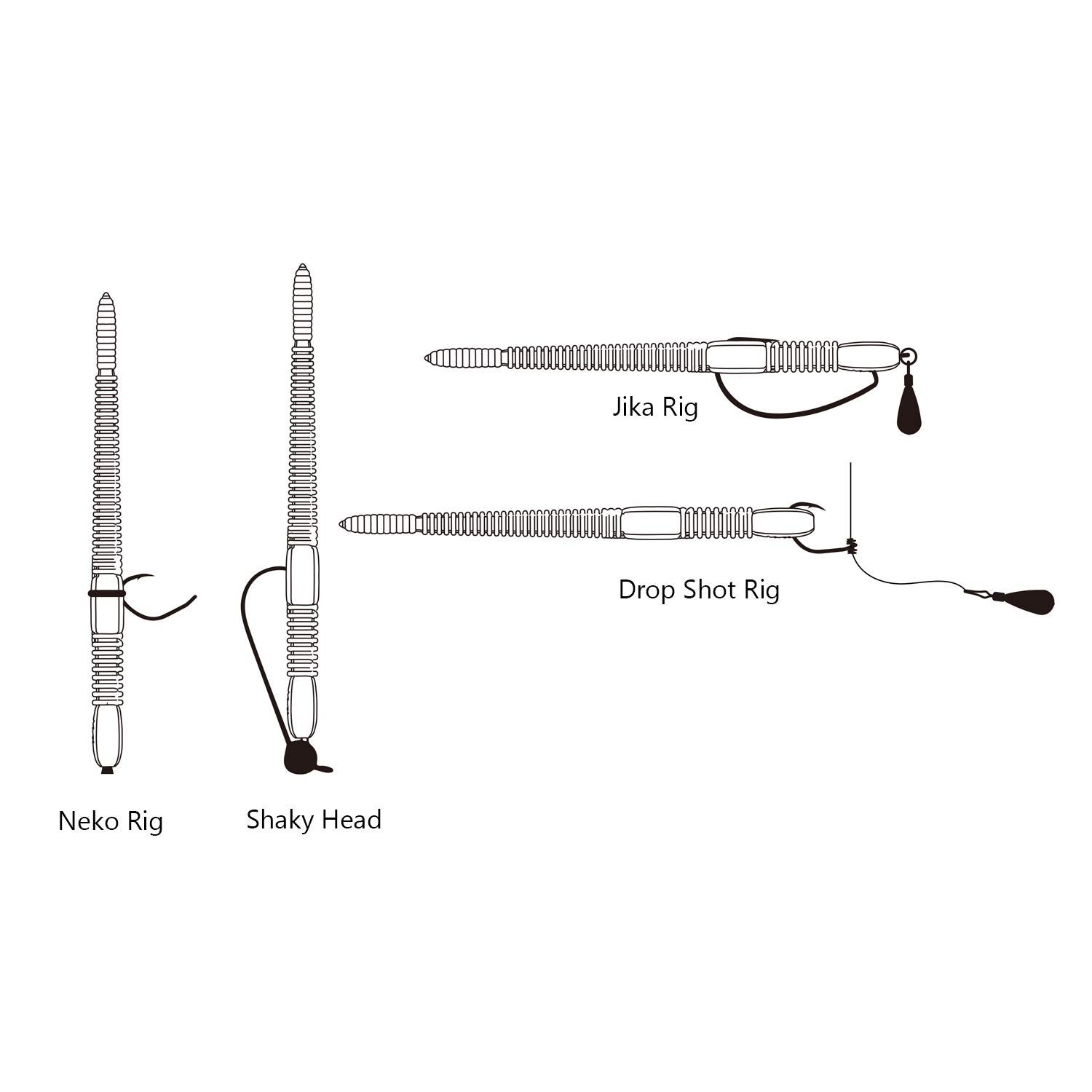 Bassdash Floating Neko Worms 5” Soft Stick Bait Neko Rig Drop Shot Rig