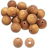HARFINGTON 100pcs Natural Wooden Beads 8mm Sandalwood Round Polished Loose Bead Smooth Spacer Balls Beading for Jewelry Making Bracelets Necklace Earrings Craft DIY