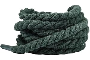 2pair Round Shoelaces 0.6CM Thicker Cotton Shoelace Twisted Rope Laces Sneakers Boots Shoe
