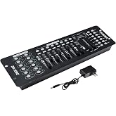 TCFUNDY DMX 512 Controller, 192 Channel DMX Light Controller Stage Lighting Console for Party DJ Disco Lights Show Night Club