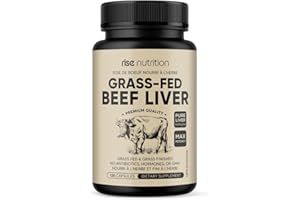 Rise Nutrition - Grass Fed Beef Liver Capsules - Supports Energy, Detoxification, Wellness, Digestion | Natural Iron, Vitamin