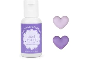 MILOVIN Oil Based Food Coloring for Chocolate, 20ml Edible Light Violet Oil Based Food Coloring Gel for Cake Decorating, Sugar, Candy Melts, Baking, Cookies, Icing Frosting, Meringues, Cream- 0.7 Fl. Oz(Light Violet)