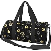 Gbuzozie Golden Dogs Animal Paws Sports Gym Bag Travel Duffel Bag Shoes Compartment For Men Women Foldable Lightweight Yoga Gym Sports Bag
