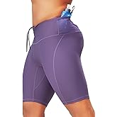 MIZOK Mens Running Half Tight Compression Short Gym Workout Bike Shorts with Built-in Phone Pockets