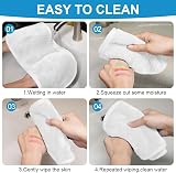 URAQT 5 Pack Microfiber Face Cloths Makeup Remover Washable Soft White view 5