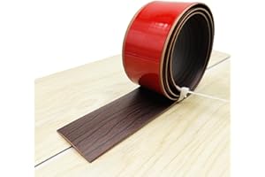 JEWELTH Self-Adhesive Flat Transition Strip, PVC Laminate Floor Threshold Divider, Walnut Black, 5CM/6.56FT