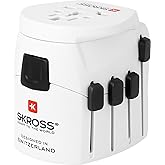 Skross PRO World Travel Adapter With Ground Plugs