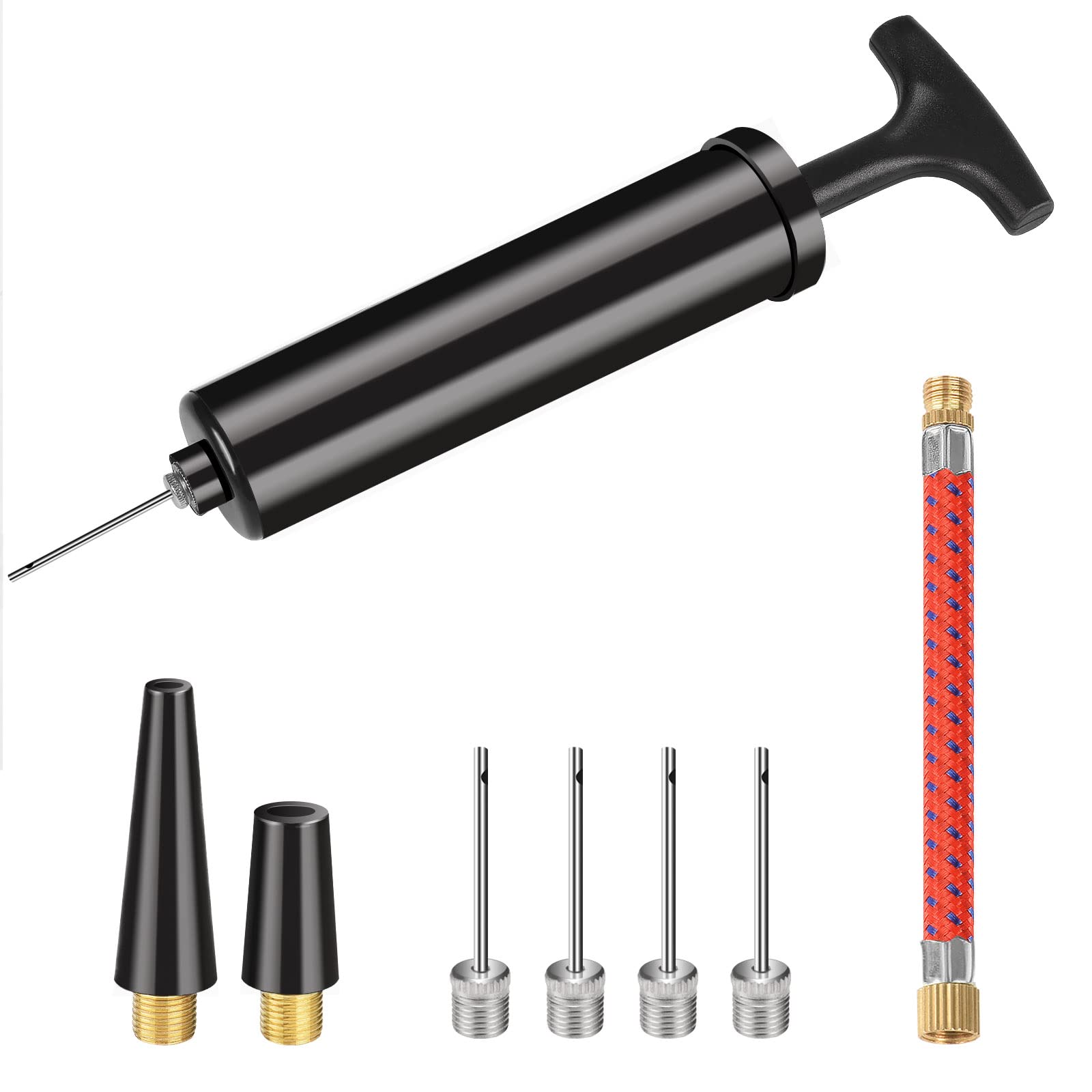 sukudon Ball Pump with 4 Ball Pump Needles 2 Nozzles and 1 Hose for Football