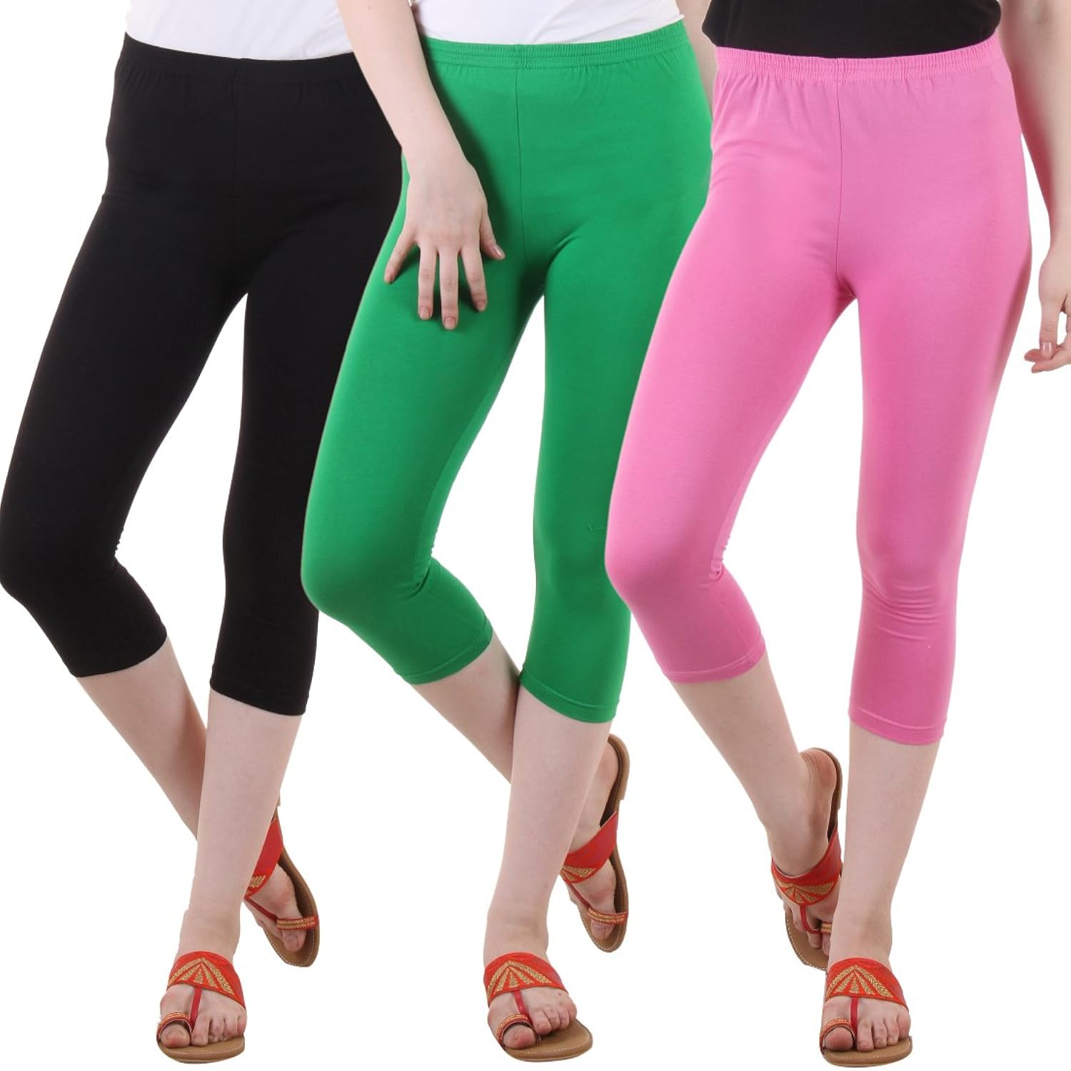 diaz cotton lycra capris for women pack of 3