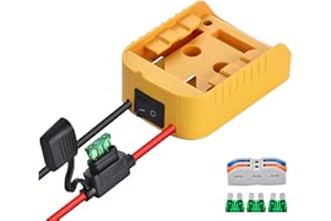 Power Wheel Adapter Compatible with Dewalt 20V Battery Adapter Power Wheel Battery Converter Kit with Fuses & Wire Terminals,