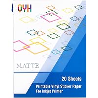 Amazon.com : Printable Vinyl Sticker Paper for Inkjet Printer Matte ...