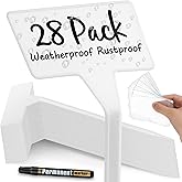 28 Pack Outdoor Plant Label, Large Waterproof Plastic Plant T-Type Tags, Durable Nursery Garden Markers, Perfect for Herbs, Flowers, Vegetable (Height 11.8'')