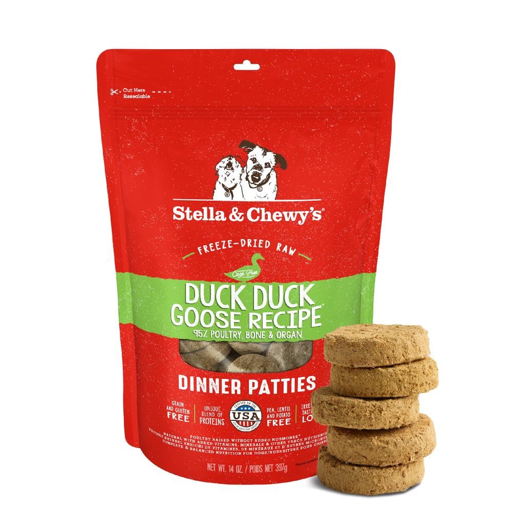 Photo 1 of ****BB NOV 21/ 2026   *************Stella & Chewy's Freeze-Dried Raw Dinner Patties - Duck Duck Goose Recipe - High Protein Grain-Free Puppy & Dog Food - Perfect For Picky Eaters - 14 oz
