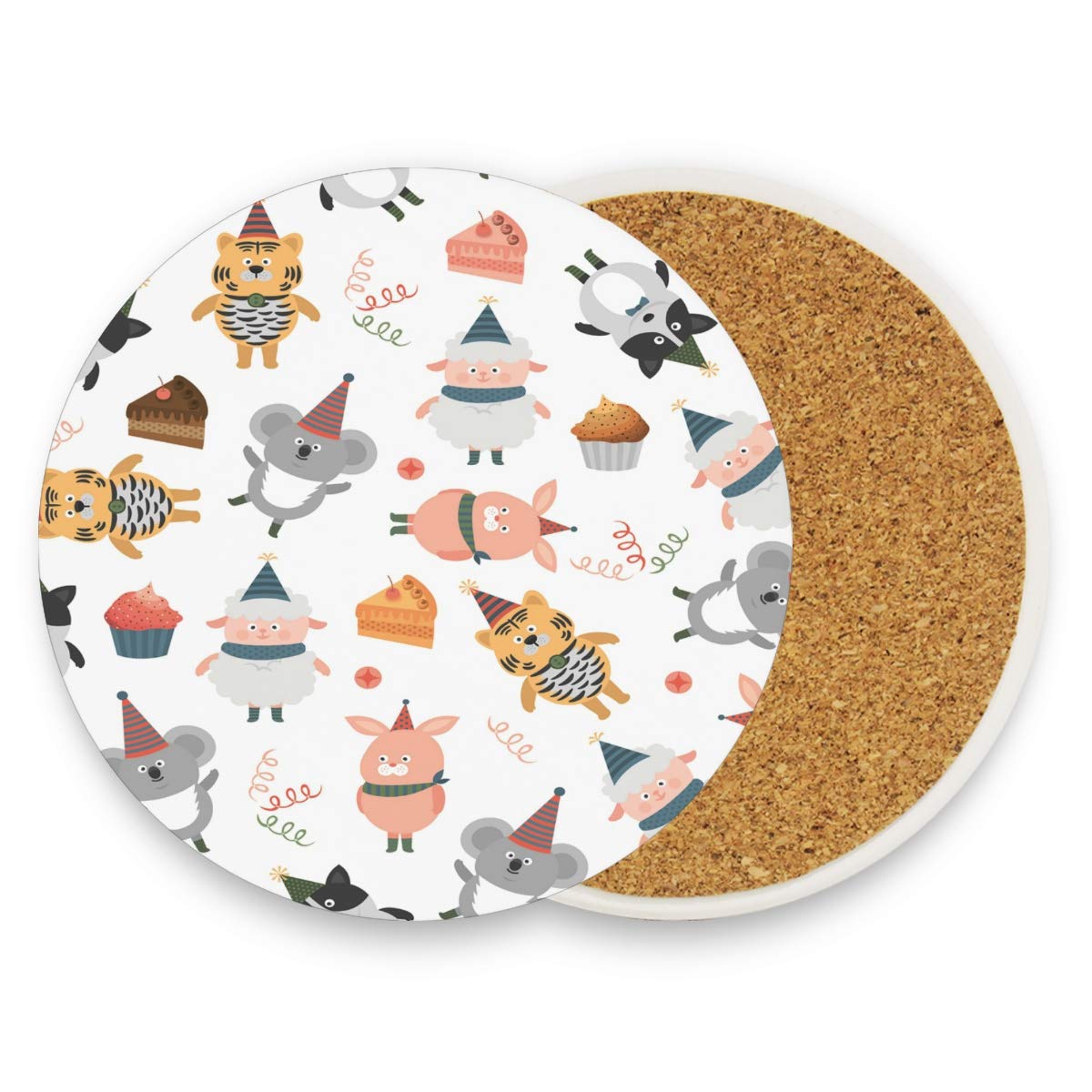 1 Bois 4 Pieces Set Fantazio Dessous De Verre à Vin Verre à