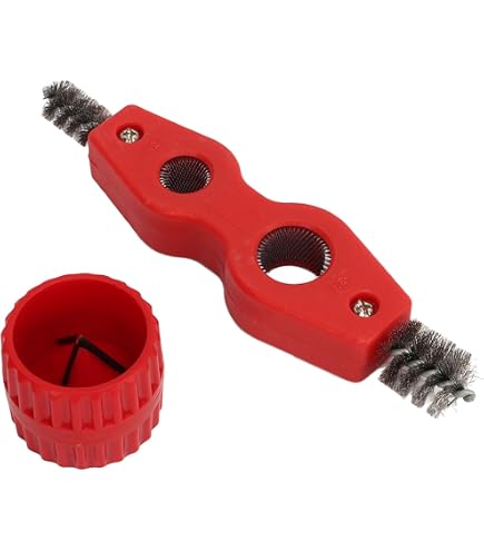 PENCK 4-in-1 Copper Pipe Cleaner Brush – Cleaning Tool For 1/2” & 3/4” Fittings And Tubing – Ergonomic Grip – Durable Steel Bristles