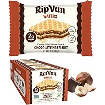 Rip Van Chocolate Hazelnut Wafer Cookies, Keto, Non-GMO, Healthy Snacks, Low Carb &amp; Low Sugar (2g), Low Calorie, Vegan, 16 Co