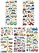 YuanKanJu TRANSPORT18-5 Sheets 3D Stickers for Kids - Puffy Dimensional Stickers - (Car, Bus, Airplane, Jet, Sailboat, Train, Marine Stickers) - Vehicle Stickers, Size 3.75 X 7.5 Inch./Sheet
