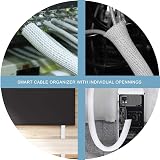AGPTEK White Cable Tidy 3M 12-20mm Adjustable Braided Cable Protector view 8