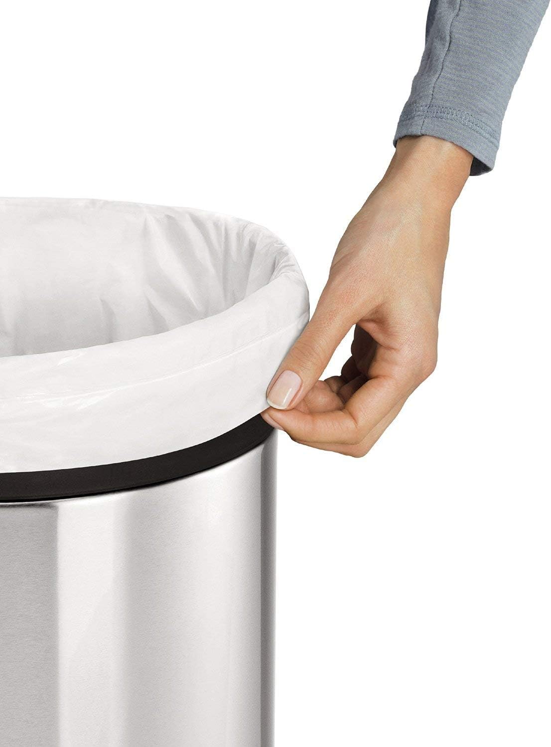 Simplehuman Code N Custom Fit Drawstring Trash Bags 45 50 Liter 12 13 Gallon White 20 Pack Home Kitchen Amazon Com