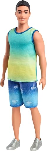 Barbie Ken Fashionistas Doll 236 with Black Hair Blue Green Ombre Tank