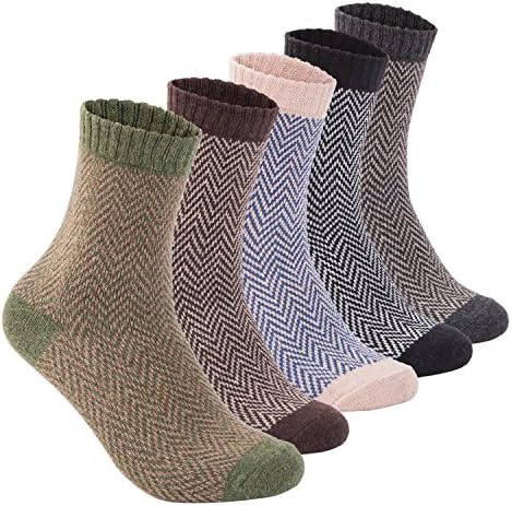 Yannik Men's Warm Soft Comfort Crew Winter Wool Socks (Pack of 5)