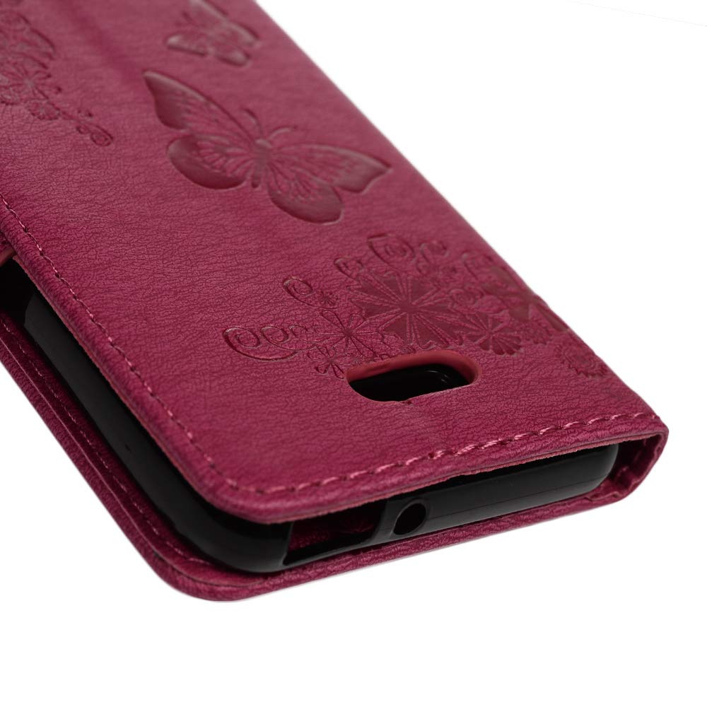 GuardGal WIKO Tommy3 Coque,PU Housse en Cuir Etanche Housse Etui de Protection pour t/&eacute;l/&eacute;phone Portable Case magn/&eacute;tique Cover avec Fente Carte Grand Motif de pens/&eacute;e pour WIKO Tommy3 Rose Rouge