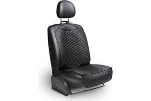 Owleys Premium Leather Car Seat Protector for Child Car Seat Cover from Dirt Scratches - Infant Car Seat Protector for Back Seat/Front Booster Seat Protector Under Baby Car Seat Waterproof 1pc Black