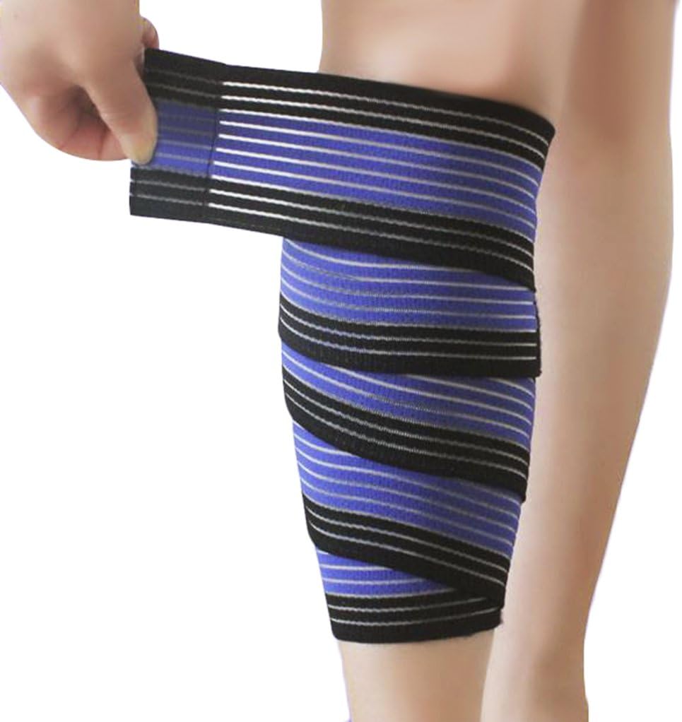 Faxianther Elastic Wrap-around Calf Splint Support Tape Bandage Outdoor Sports Breathable Compression Leg Sleeves Shin Band Ankle Knee Brace Strap Protector Guard