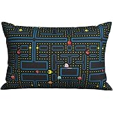 Retro Video Game Pattern Pillowcase for Hair and Skin, Queen Size (20x30 inches) Bed Home Decor Pillow Cover - Soft and Cozy Brushed Microfiber - Hidden Zipper Closure Print