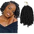 Dorsanee Short Bob Spring Twist Crochet Hair 6 Inch 6 Packs Pre-twisted Cute Spring Twists Curly Crochet Braids Pre Looped Mini Passion Twists Fluffy Twist Synthetic Hair Extensions (6 Inch,1B#)