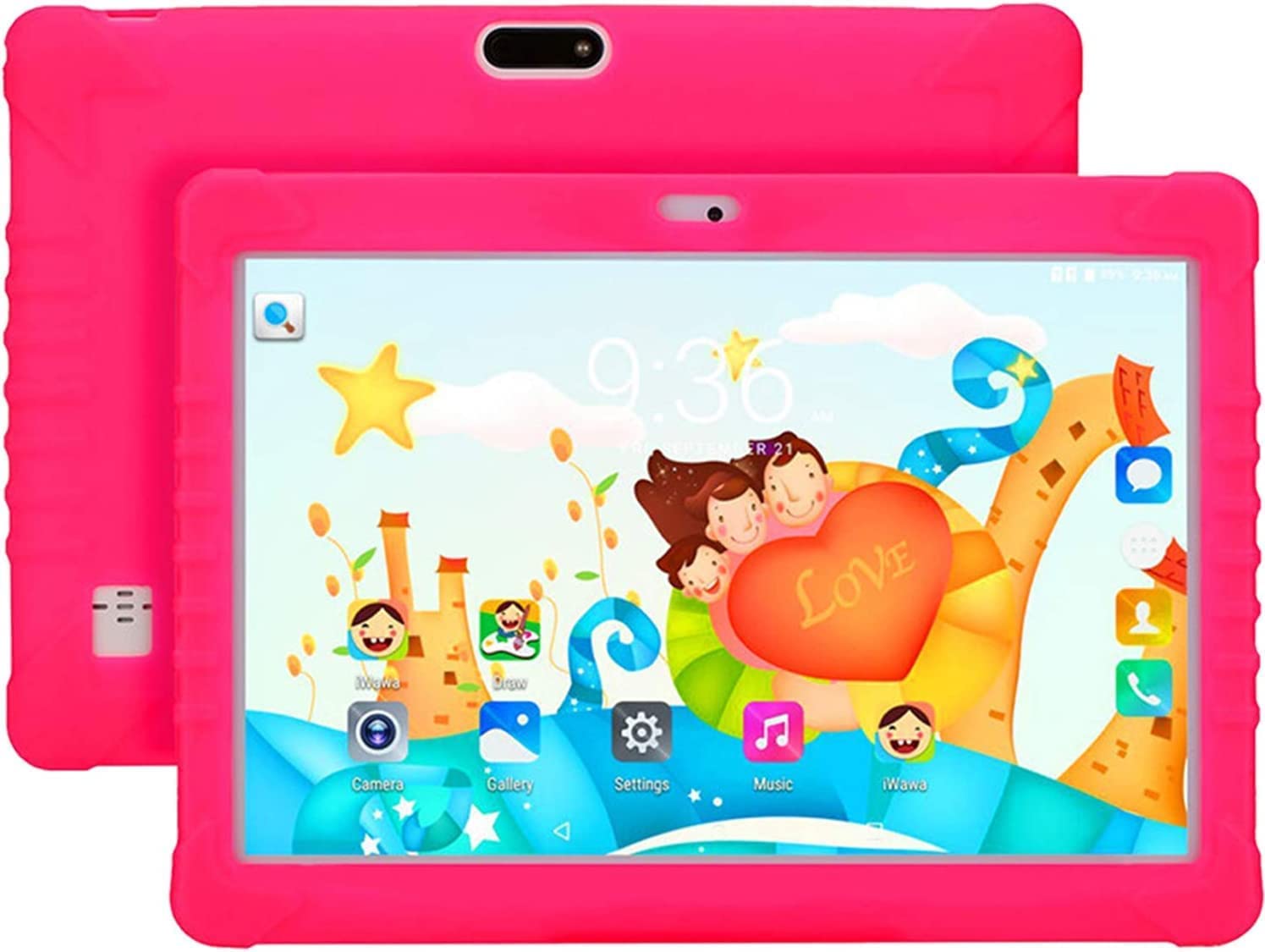 LNBEI Kids Tablet 10.1 inch Display, Mode Pre-Installed, 4GB+64GB with WiFi, Bluetooth and Games, 16GB SD Card, Stylus Pen, Quad Core Processor, 1280x800 IPS HD Display Pink