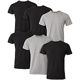 Hanes Men's Ultimate Soft and Breathable Crewneck Undershirts, 6 Pack Black L