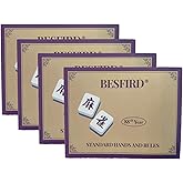 Mah Jong Revised 2026 Official Version,Large-Print Mahjong Cards, 4Pcs (Purple)