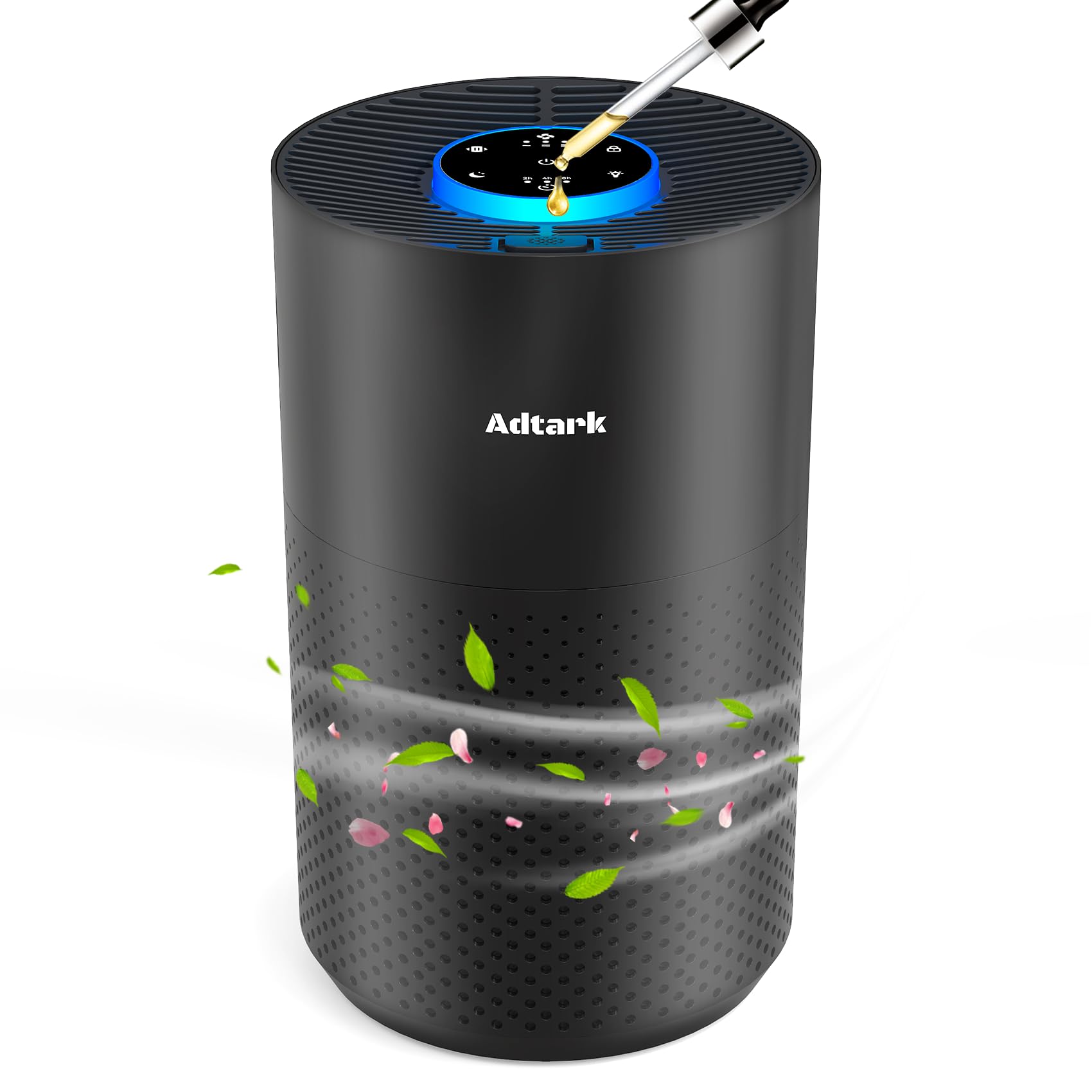 Photo 1 of Air Purifiers for Home Bedroom, ADTARK Air Cleaner with H14 True HEPA 3-in-1 Filter, Sleep Mode & Aroma Function, 3 Light Modes, Room Air Purifier with 3 Timer for Office, Dorm, Hotel (Black)