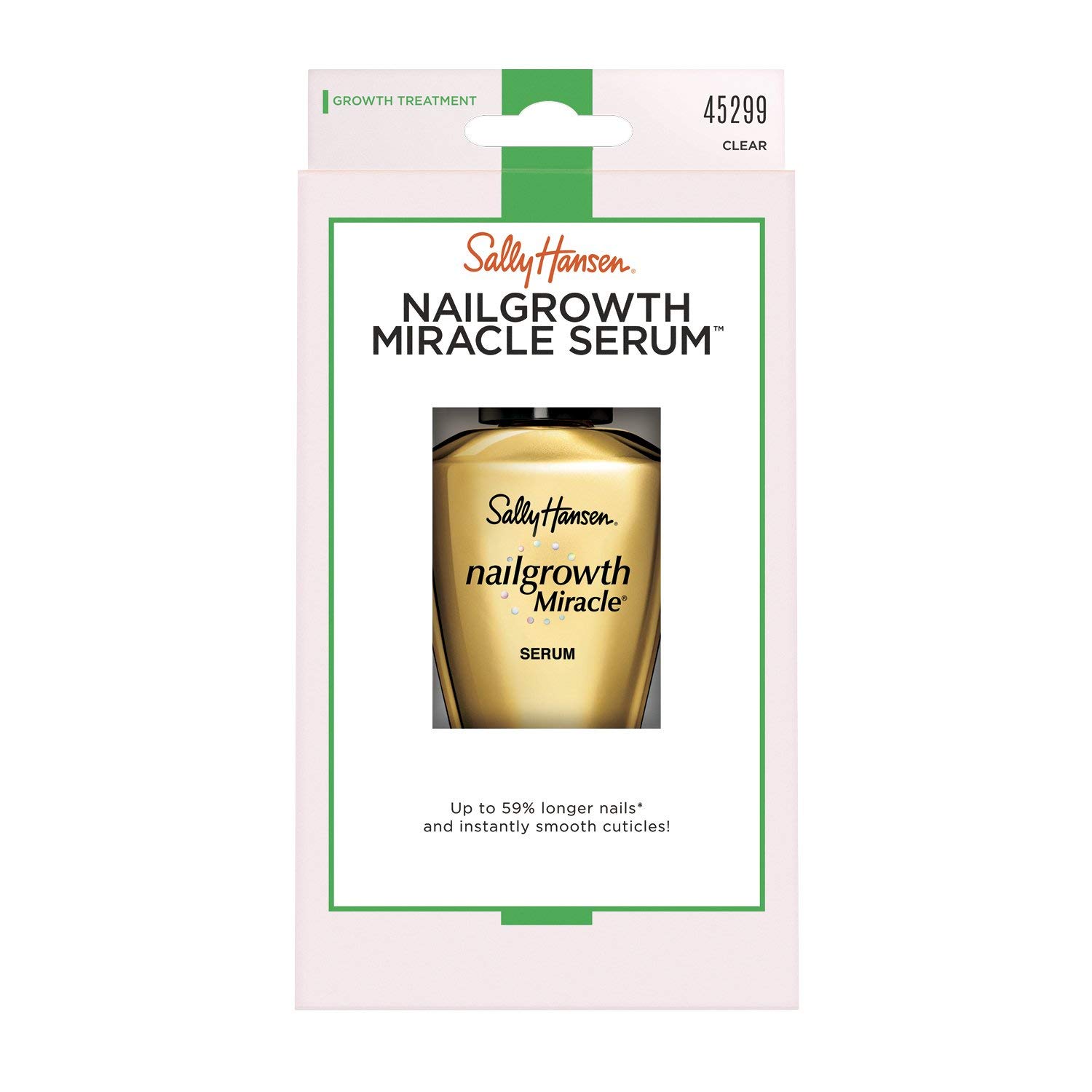 Sally Hansen Nailgrowth Miracle Serum, Clear [3074], 0.37 oz (Pack of 2): Beauty