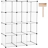 C&AHOME Cube Storage Organizer, 12-Cube Shelves Units, Closet Cabinet, DIY Plastic Modular Book Shelf, Ideal for Bedroom, Liv