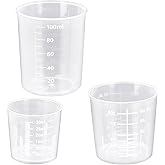DTDNZKN 3 Pack Measuring Cup Set, Includes 1/2/3.4 OZ (30/40/100ml) | Plastic Liquid Measuring Cups- Baking, Cooking, Mixing &amp; Measuring Cups