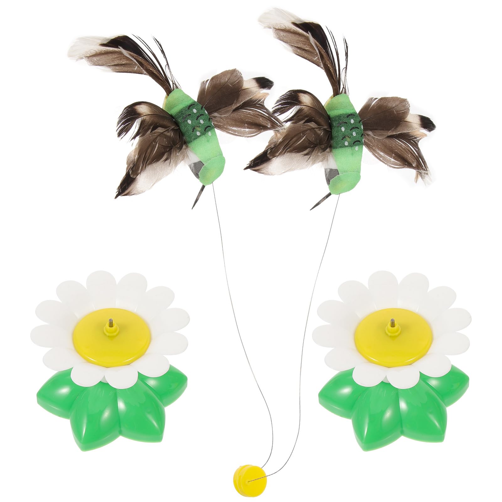 POPETPOP Kitten Toy Pets Toys 2PCS Electric Teaser Toys Funny Exercise Electric Flutter Rotating Kitten Toys Cat Teaser With Hummingbird Replacement Kitten Toy Pets Toys