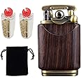 Rosewood Vintage Trench Lighter,Windproof Reusable Antique Kerosene Lighter,Flame Rocker Arm Petrol Oil Lighter,Novelty Gift for Husband Boyfriend Father (Dark Brown)