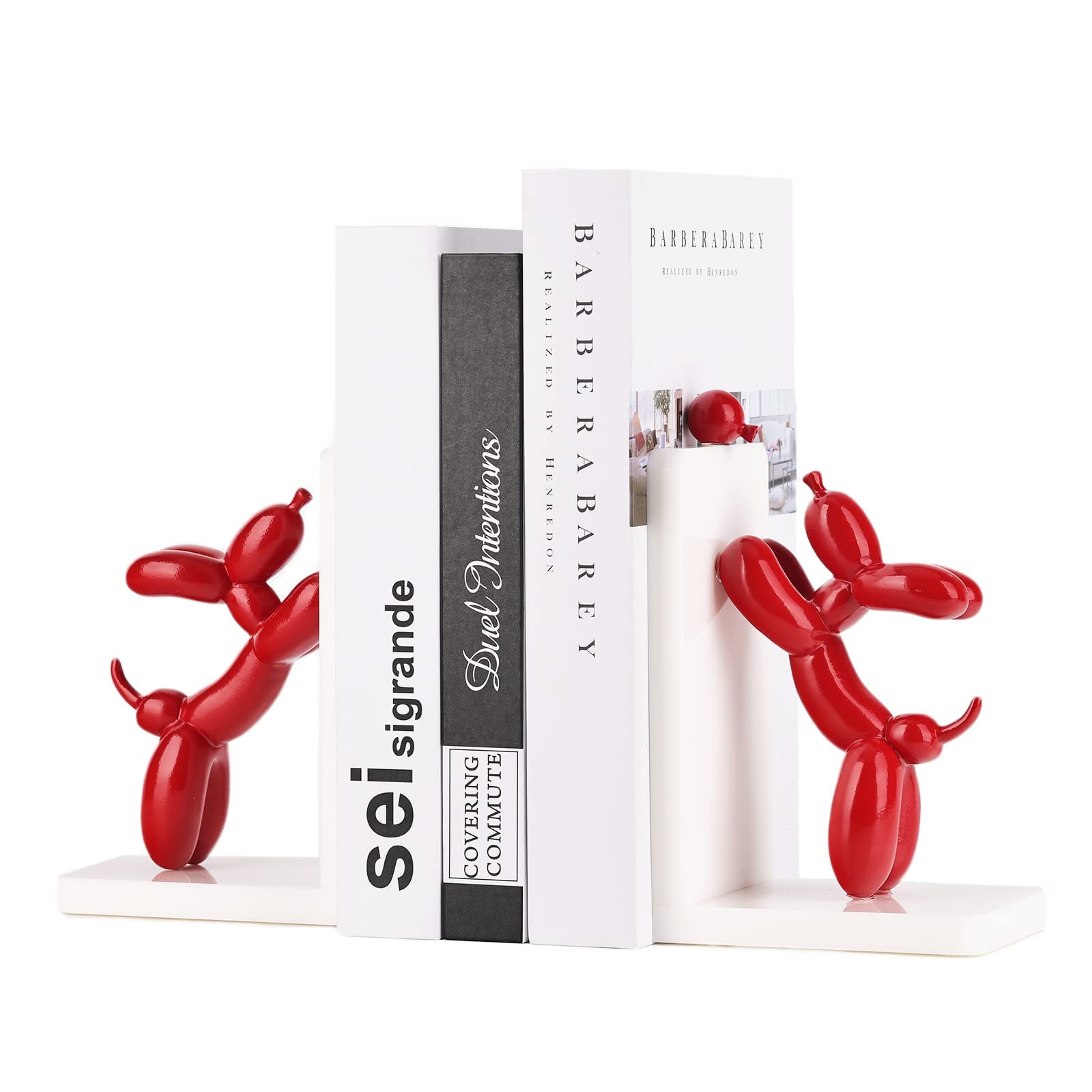 Photo 1 of ZHANYUN Cute Balloon Dog Bookends - Animal Book Stoppers for Kids' Books, Unique Home Office Decor