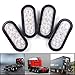 4pcs Bright White 6000K Oval 10 LED Clear Lens Backup Reverse Light Grommet Plug Car Truck Trailer RV UTE UTV Van