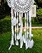 Ricdecor Dream Catcher Handmade Traditional White Feather Dream Catcher Wall Hanging car Hanging Decoration Ornament Dia 8.2