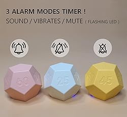 CreaViva Cube Timer, Pomodoro Timer, Rechargeable