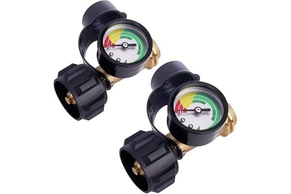 Rushare 2 Pack Upgraded Propane Tank Gauge for 5-40 lb Propane Tank, Propane Level Indicator, Perfect for Propane Heater, Fir
