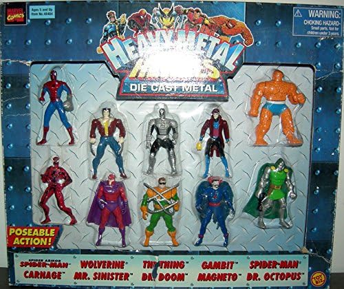 Heavy Metal Heroes action figure 10-Pack (series 2) Spider-Man, Wolverine, Spider Armor Spider-Man, Gambit, The Thing, Dr. Doom, Mr. Sinister (with goatee),Dr. Octopus, Magneto and Carnage.