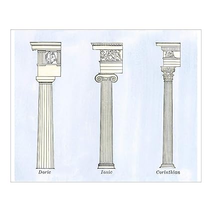 Antique Architecture Engraving Print Greek Columns Roman