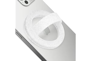 WYTUDTE Magnetic Silicone Comfy Ring Grip Phone Holder, Loop Grip Phone Holder,Strong Grip,Comfortable,Easy to Install and Remove,Compatible with Magsafe for iPhone 16/15/14/13/12 Series (White Sparkle)