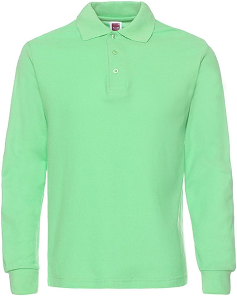 NeedBo Men's Long Sleeve Casual Solid Golf Polo Shirt
