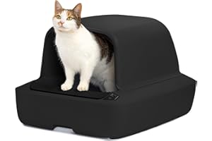 PetSafe ScoopFree Crystal Pro Self-Cleaning Cat Litter Box System – Enclosed Front-Entry – Advanced Odor Control – Includes 1 Disposable Crystal Litter Tray – Black (ZAL00-18159)